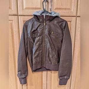 Brown Faux Leather Jacket